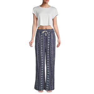 NWT: FREE PEOPLE Moonshadow Pajamas In Navy Bellissima Bandana (Nordstrom), Sz L